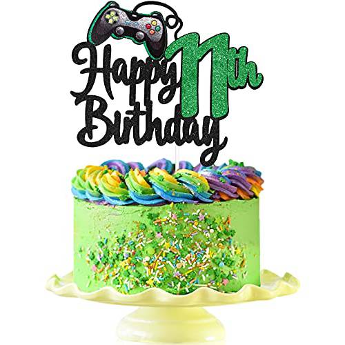 Video Game Happy 11th Birthday Cake Topper - Video Game Boy’s 11th Birthday Party Cake Supplies - Game On Level Up Winner Party Decoration
