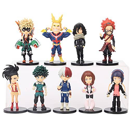 My Hero Academia Cake Toppers Figurines,MHA Mini Toy Doll Cupcake Toppers Set of 9