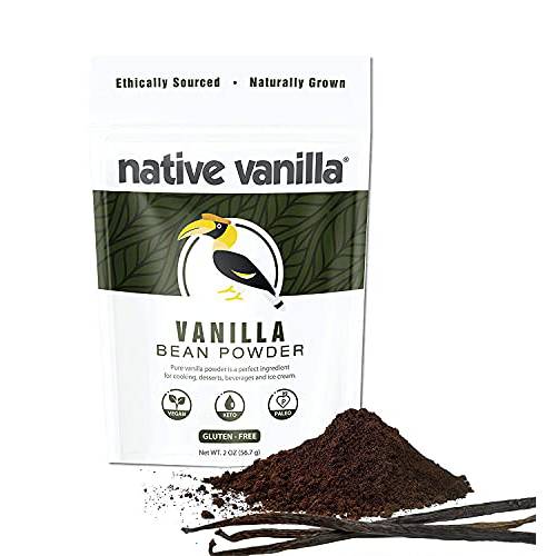 Native Vanilla Powder – Premium Gourmet 100% Pure Ground Vanilla Bean Powder – For Chefs and Homemade Baking, Ice Cream, Coffee (0.5 Ounce (Pack of 2))
