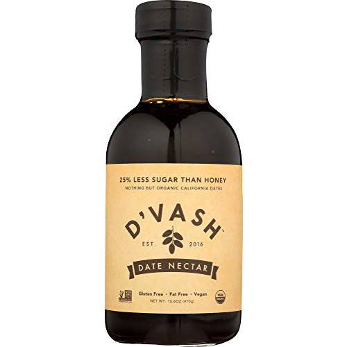 D’vash Date Syrup, 16.6 oz Squeeze Bottle | California Dates, Non-GMO and Vegan