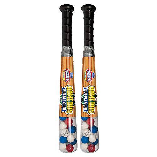 Dubble Bubble Gumball Filled Home Run Baseball Bats, Stocking Stuffer for Boys, 14 Inches, Set of 2