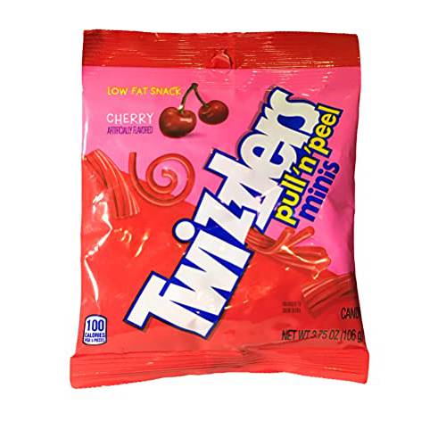 (1) 3.75 oz Bag Twizzlers Pull’n’Peel Minis Cherry Flavored