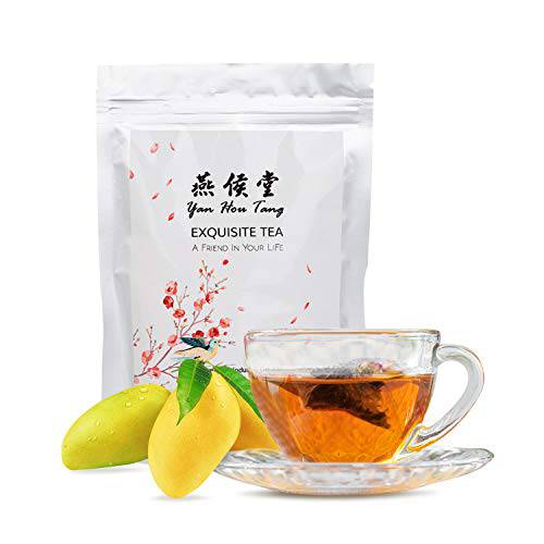 Yan Hou Tang Organic Mango Black Tea Bags Flesh Full Loose Leaf Spice Mix Fruit Flower Natural Delicious Tea Drink 50 Teabags
