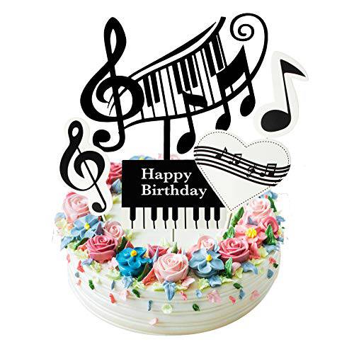 (5 pieces) Music Birthday Cake Decoration, Cake Topper Decoration, Birthday Decoration