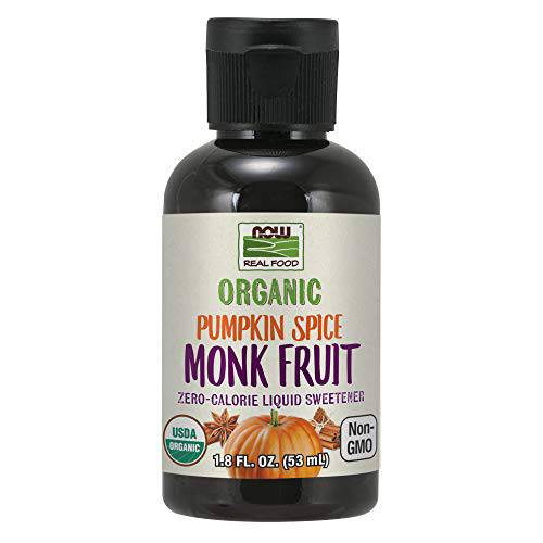 NOW Foods, Organic Liquid Monk Fruit, Pumpkin Spice, Zero-Calorie Sweetener, 1.8-Ounce