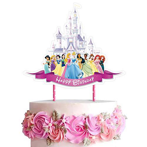Decorations for Princess Cake Topper Birthday Party Supplies Decor, Castle