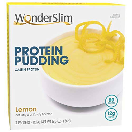 WonderSlim Protein Pudding, Lemon - 7g Net Carbs, 80 Calories, 1g Fat, 12g Protein (7ct)