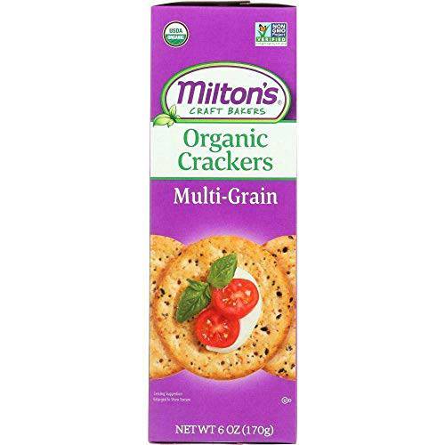 Milton’s Organic Multi-Grain Crackers, Non-GMO, Healthy & Wholesome Baked Crackers, Pack of 3, 6 Oz Each