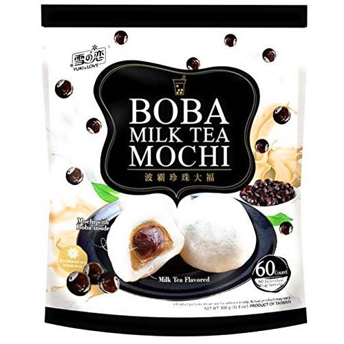 Yuki and Love Boba Milk Tea Mochi, 60 Count, 60 Oz