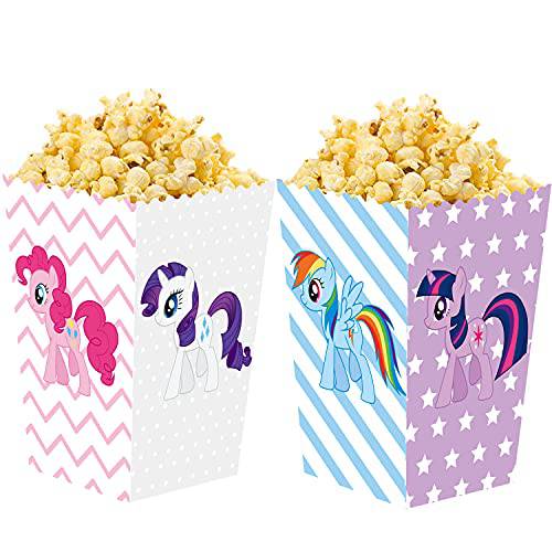 ANYMONYPF 24Pcs Pony Party Popcorn Boxes Candy Cookie Box Pony Theme Party Supplies for Girl Birthday Party Decorations