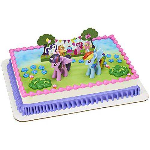 DECOPAC Set My Little Pony Cake Topper, 3-Piece Decorations with Rainbow Dash and Twilight Sparkle Ponies for Fun After the Birthday Party, 3 (38685)