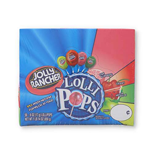 Jolly Rancher Lollipops Assorted, 50 Count (SUGAR CANDY - SUCKER/LOLLI POP)