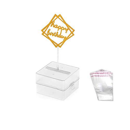 Money Cake Box for Cash Gift, Cake Money Pull Out Kit Surprise Cake Popping Stand, Money Roll Gift Box Holder Cake Toppers, Interesting Cake Decoration for a Birthday Party (20 Transparent Bags)