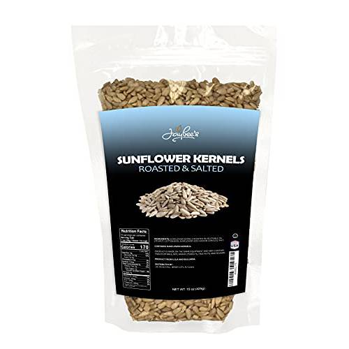 Sunflower Seeds - Roasted Salted | 15 oz Resealable Pouch | Hulled (No Shell) Kernels - High in Protein & Fiber | Healthy Snack Food, On the Go Snacks | Semilla de Girasol | Kosher | Jaybee’s Nuts