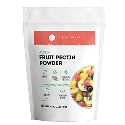Fruit Pectin for Canning Jam & Jelly (12oz) by Kate Naturals. 100% Natural & Vegan. Fruit Pectin Powder for Making Gummies, Gelatin, Jellies & Marmalades. Has Fiber.