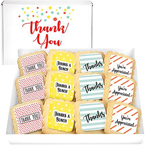 Thank You Gift Basket Cookies for Men Women Co workers Teacher Nurse | Individually Wrapped | 12 Pack | Appreciation Box