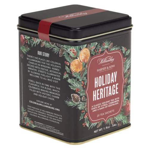 Harney & Sons Holiday Heritage Colonial Williamsburg Blend | Black Tea with Warm Apple, Cinnamon, and Orange Peel