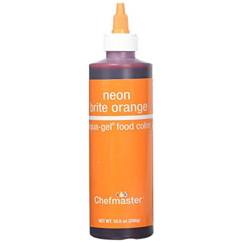 Chefmaster Neon Orange Liqua-Gel® Food Coloring | Vibrant Color | Professional-Grade Dye for Icing, Frosting, Fondant | Baking & Decorating | Fade-Resistant | Easy-to-Use | Made in USA | 10.5 oz