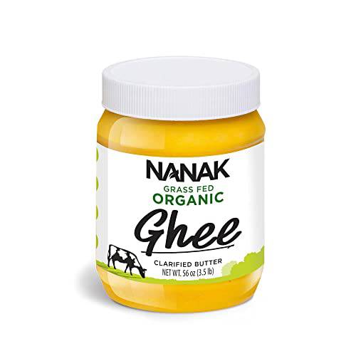 Nanak Organic Grass-Fed Ghee Clarified Butter - Premium Quality Keto & Paleo Friendly, Non-GMO, Pasture Raised - Lactose, Casein, & Gluten-Free Great Alternative for Butter (56 oz)