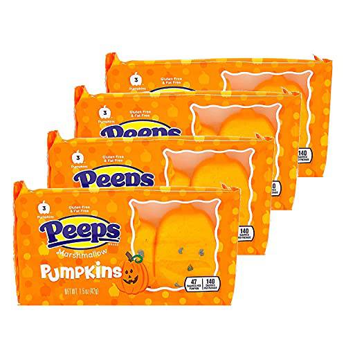 Halloween Peeps Candy Bundle - 4 Pack of Marshmallow Peep’s - Perfect Halloween Candy, Fall Candy, Trick Or Treat Candy - Pumpkins - 4.5 Ounces