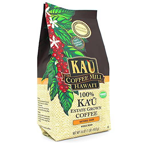 Natural Dark Whole Bean Ka’u Coffee (16 Ounce), 100% Hawaiian Award Winning Coffee by Ka`u Coffee Mill