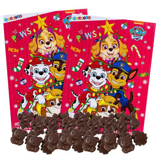 Paw Patrol 2021 Christmas Holiday Countdown Calendar with 24 Milk Chocolate, 1.76 oz, Pack of 2