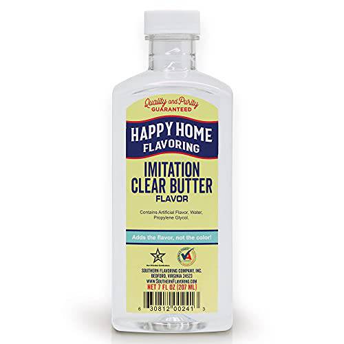 Happy Home Imitation Clear Butter Flavoring, Non-Alcoholic, Certified Kosher, 7 oz.
