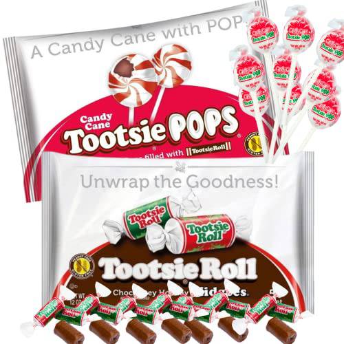 Holiday Candy Cane Lollipops and Christmas Mini Chocolates Red and Green Party Candy