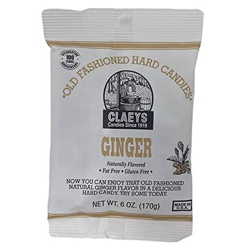 Clearview Containers | Claeys Candies Ginger Drops Hard Candy 6 Ounces with Clearview Containers Resealable Bag - Natural Ginger Flavor Candies with Bag