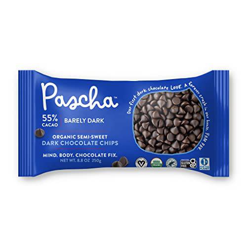 Pascha Organic Semi Sweet Chocolate Baking Chips, 55% Cacao, UTZ, Gluten Free & Non GMO, 8.8 Ounce (Pack of 6)