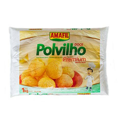 Manioc Starch - Polvilho Doce Premium - Amafil Manioc Starch - 2 Lbs (1 Kg) - GLUTEN-FREE -2 Pound (Pack of 2)