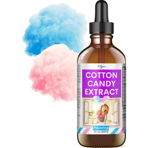 Kitgen Cotton Candy Flavoring Extract for Baking - Flavor Cake, Cookies, Beverages, Candy, Ice Cream and More 2 oz 60 ml