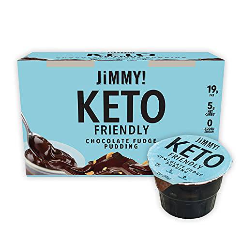 JiMMY Keto Fudge Peanut Butter Dessert Cups (Packaging May Vary) - Dessert & Snack, 5g of Net Carbs, & 0g added sugar, Keto Chocolate Fudge, 3 oz. Single Serve Container (Chocolate Fudge, 12 Pack)