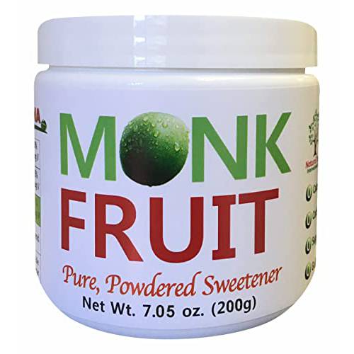NAMANNA Pure Monk Fruit Sweetener - Zero Calorie, Zero Carb, Paleo and keto Safe - (7% Mogroside V, 200g, 1,110 Servings) - 1 Pack