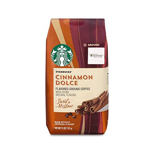 Starbucks Flavored Ground Coffee, Cinnamon Dolce Flavored Coffee, Blonde Roast Coffee, Made with Ground Arabica Coffee Beans, 11-Ounce Bag (Pack of 1)