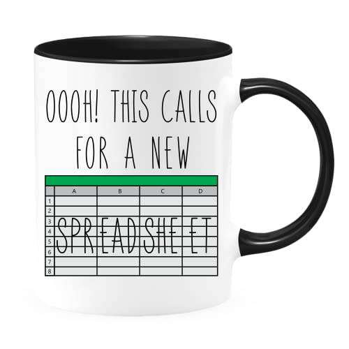 Oh This Calls For A New Spreadsheet Coffee Mug - Two Tone Colored Mugs, Premium Quality Gift For CPA, Employee, Accountant, Surely To Be Loved (Black, 11oz)