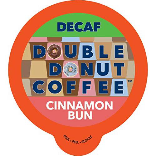 Double Donut Flavored Decaf Coffee Pods, Cinnamon Bun Coffee, Medium Roast Decaf Cinnamon Coffee, Coffee for Keurig K Cups Machines, 24 Count…