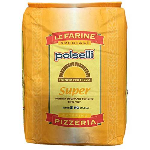 Super, Tipo 00 Double Zero, Roman Style Pizza Flour for In Teglia, al Tagio, Pinsa, Pala, Formulated for a long 72+ hour fermintation and rise, (5 kg) 11 lbs by Polselli