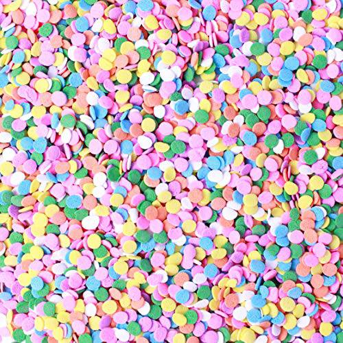 Pastel Confetti Sprinkles Mix| Easter Cake Cupcake Cookie Decoration Sprinkles| Ice Cream Candy Decorating Sprinkles| Pink Yellow Purple Orange Blue White Confetti Colorful Sprinkles, 2oz