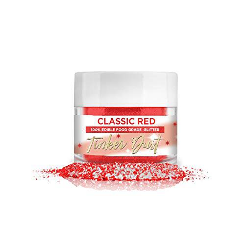 Bakell Classic Red Tinker Dust®, 5 Gram | KOSHER Certified | 100% Edible Glitter | Cakes, Cupcakes, Cake Pops, Drinks, Glitter & Dusts (Classic Red)