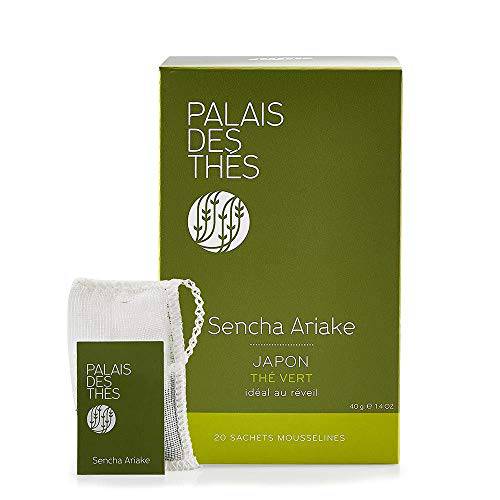 Palais des Thés - Sencha Ariake - Fine Premium Gourmet Vegan Green Tea - 20 Count Biodegradable Tea Bags Box