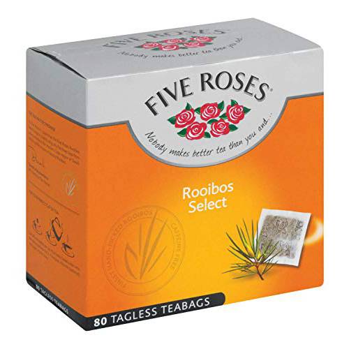 Five Roses Tea - Rooibos Tea Bags (Pack of 80 Bags) 160g