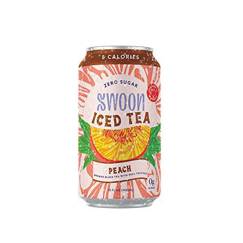 Swoon Peach Iced Tea - Low Carb, Paleo-Friendly, Gluten-Free Keto Peach Tea Beverages - Made with Organic Black Tea and Peach Juice Concentrate - 12 fl oz (Pack of 12)