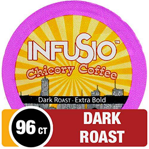 96 Count - Chicory Coffee, Single Serve Coffee Pods for Keurig K Cup® Brewers - InfuSio Premium Roasted Coffee (Chicory, 96 count Compatible with 2.0)…