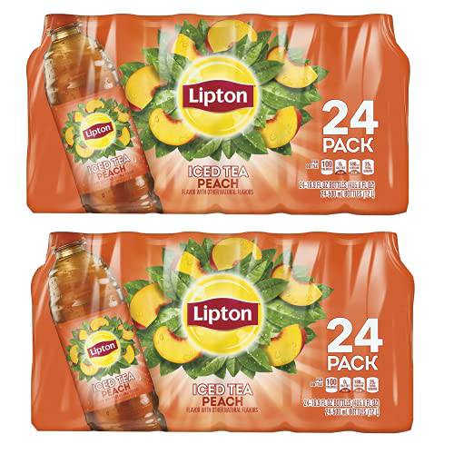 Gourmet Kitchn Peach Iced Tea - Made From Natural Leaves and Cane with flavor Flavors Sourced Sources 100 Calories Per bottle 2 Pack (16.9 oz., 24 Ct Each) (2 Pack)