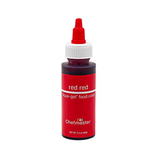 Chefmaster Red Red Liqua-Gel® Food Coloring | Vibrant Color | Professional-Grade Dye for Icing, Frosting, Fondant | Baking & Decorating | Fade-Resistant | Easy-to-Use | Made in USA | 2.3 oz