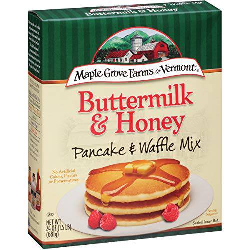 Maple Grove Farms Pancake & Waffle Mix, Buttermilk & Honey, 24 Ounce