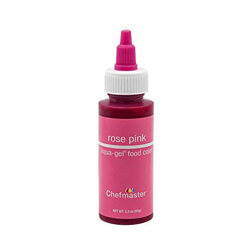 Chefmaster Rose Pink Liqua-Gel® Food Coloring | Vibrant Color | Professional-Grade Dye for Icing, Frosting, Fondant | Baking & Decorating | Fade-Resistant | Easy-to-Use | Made in USA | 2.3 oz