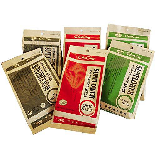Chacha Sunflower Roasted and Salted Seeds Special Package (3 Flavors X 2 Bags) 250g X 6 Bags