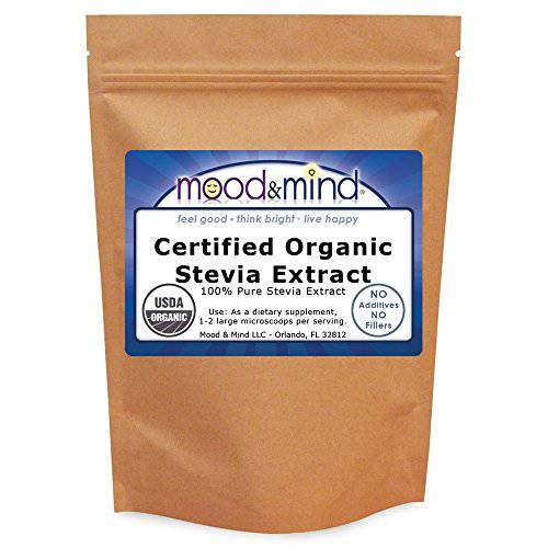 Organic Stevia Extract Powder NO FILLERS 1 lb/16 oz(448g)